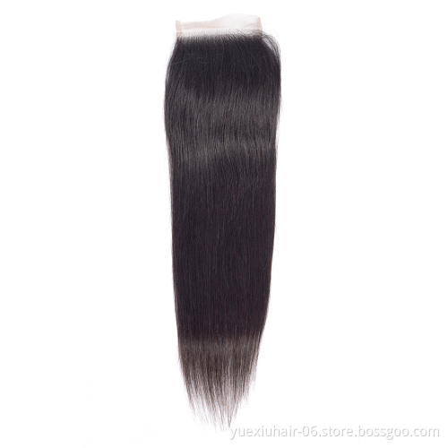 Brazilian Virgin Human Hair Silky Straight 4x4 Lace Closure